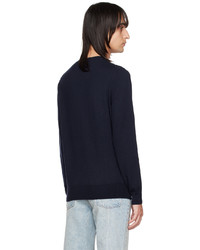 Pull à col rond bleu marine Isabel Marant