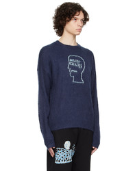 Pull à col rond bleu marine Brain Dead