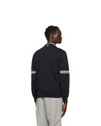 Pull à col rond bleu marine Thom Browne