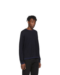 Pull à col rond bleu marine Maison Margiela