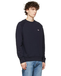 Pull à col rond bleu marine MAISON KITSUNÉ