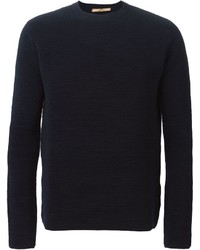 Pull à col rond bleu marine Nuur