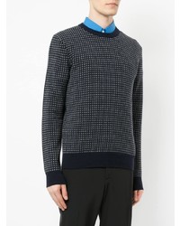 Pull à col rond bleu marine Gieves & Hawkes