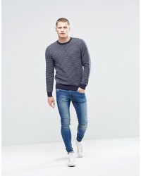 Pull à col rond bleu marine Pepe Jeans