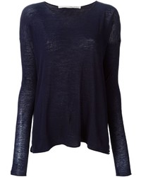 Pull à col rond bleu marine