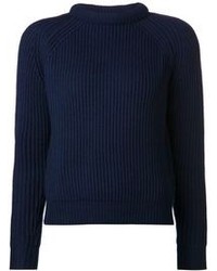 Pull à col rond bleu marine