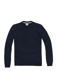 Pull à col rond bleu marine