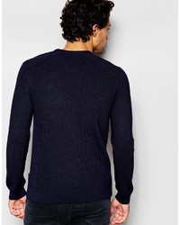 Pull à col rond bleu marine Ted Baker