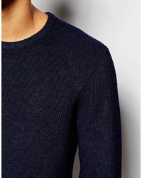 Pull à col rond bleu marine Ted Baker