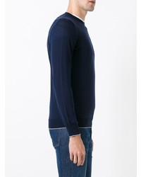 Pull à col rond bleu marine Eleventy