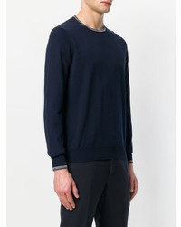 Pull à col rond bleu marine Fay