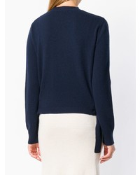 Pull à col rond bleu marine Cashmere In Love