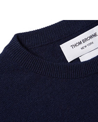 Pull à col rond bleu marine Thom Browne