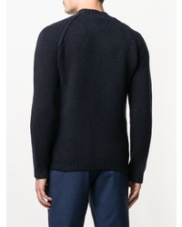 Pull à col rond bleu marine Ten C