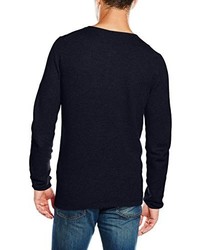 Pull à col rond bleu marine Tom Tailor Denim