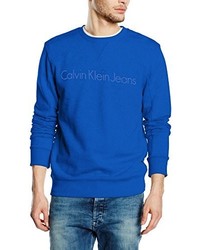 Pull à col rond bleu Calvin Klein Jeans