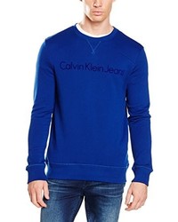 Pull à col rond bleu Calvin Klein Jeans