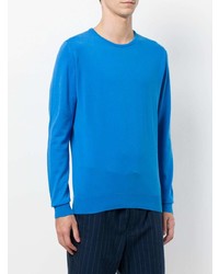 Pull à col rond bleu John Smedley