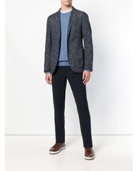 Pull à col rond bleu Z Zegna