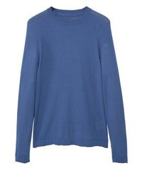 Pull à col rond bleu Mango
