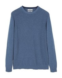 Pull à col rond bleu Mango