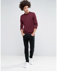 Pull à col rond bordeaux Asos