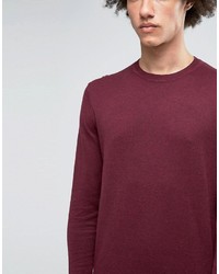 Pull à col rond bordeaux Asos