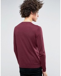 Pull à col rond bordeaux Asos