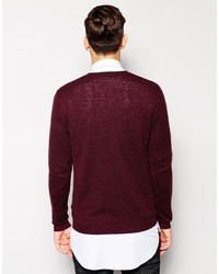 Pull à col rond bordeaux Asos