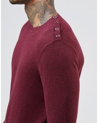 Pull à col rond bordeaux Asos