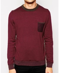 Pull à col rond bordeaux Boss Orange