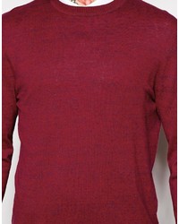 Pull à col rond bordeaux Asos