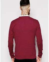 Pull à col rond bordeaux Asos