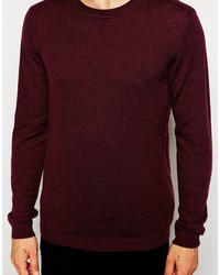 Pull à col rond bordeaux Asos