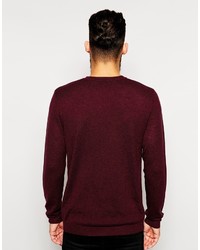 Pull à col rond bordeaux Asos