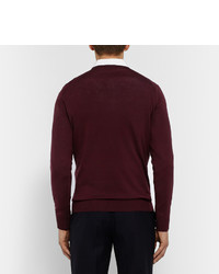 Pull à col rond bordeaux John Smedley