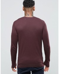 Pull à col rond bordeaux Asos