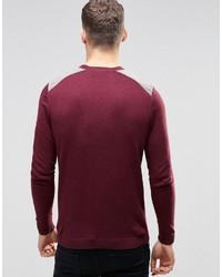 Pull à col rond bordeaux Asos