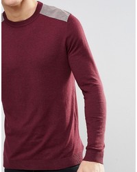 Pull à col rond bordeaux Asos