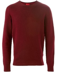 Pull à col rond bordeaux Isaia