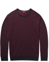 Pull à col rond bordeaux Isaia