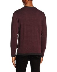 Pull à col rond bordeaux Jack & Jones