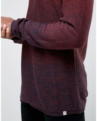 Pull à col rond bordeaux Jack and Jones