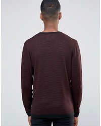 Pull à col rond bordeaux Jack and Jones