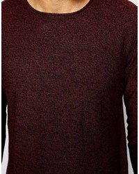 Pull à col rond bordeaux Jack and Jones