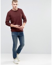 Pull à col rond bordeaux Jack and Jones