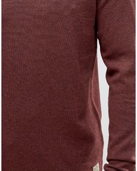 Pull à col rond bordeaux Jack and Jones