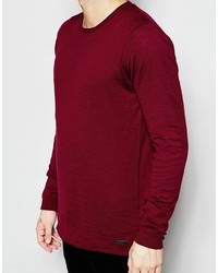 Pull à col rond bordeaux ONLY & SONS