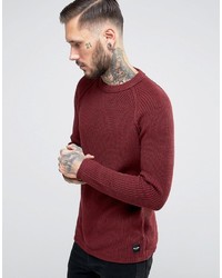 Pull à col rond bordeaux ONLY & SONS