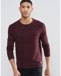 Pull à col rond bordeaux Pull&Bear